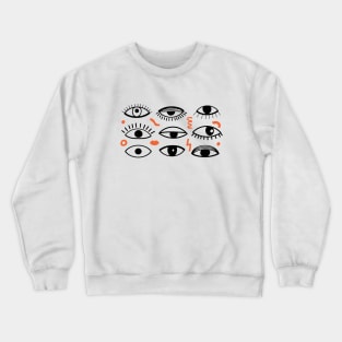 Various psychedelic eyes. Lifestyle print. Crewneck Sweatshirt